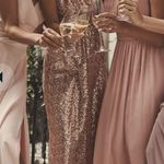 David's Bridal Sequin v-neck bridesmaid dress with satin piping Photo 2