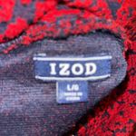 IZOD  red & navy textured pullover sweater large‎ Photo 3