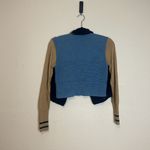 CAbi 3703 Varsity Turn Back Navy & Khaki Cardigan Sweater Size Small Photo 7