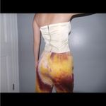 None Yellow Satin Bustier Top Photo 4