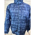 Lavon Y2K Full Zip Jacket Nylon Medium Vintage 90s Geometric Blue Windbreaker Photo 4