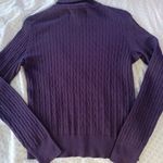 Peck & Peck  womens small silk blend cable knit purple turtleneck sweater Photo 5