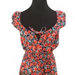 Old Navy Cottagecore Floral‎ Smocked Mini Dress Milkmaid Top Puff Sleeve Tie Front Size M Photo 1