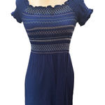 Harper Heritage  Blue Smocked Bodice Dress‎ Short Sleeve Mini Dress Photo 0