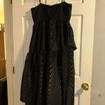 Kate Spade New York Black Tiered Ruffle Midi Dress Spaghetti Strap Size S Photo 5