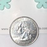 Pastel Blue Green Flower Shape Boho Retro Pierced Earrings Photo 2