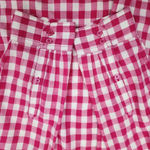 Gap  Gingham Button-Up Shirt Cotton Hot Pink and White Checkered Top Blouse XL Photo 4