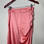 Smythe Asymmetric Satin Ruched Midi Skirt Rose Pink Womens 6 Photo 3