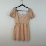 Urban Outfitters Pumpkin Orange Gingham Seersucker Baby Doll Sundress Medium Photo 1
