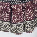 Raga Black and Oxblood Flirty Boho Mini Skirt NWT Size XS Boho Print Full Skirt Photo 2