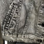 Forever 21 XXI Premium Denim Black/Silver Metallic Denim Vest S Photo 3