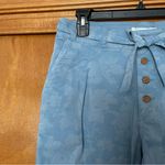 Sundance  Bastille Easy Straight Leg Paperbag Floral Pants Soft Chambray Size 4 Photo 3