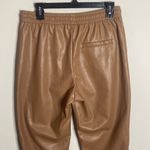 ZARA  tan faux leather drawstring jogger size M Photo 3