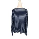 Sonoma Women's Goods Top Size XL Navy Blue White Stripe Long Sleeve NWT Photo 2