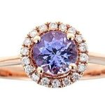Cirari 10K Rose Gold Round Tanzanite Ring Sz 7.75 Photo 0