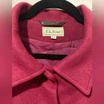 VTG L.L. Bean Cashmere Wool Lined Wine Blazer Pea Coat Button Down 80s Size 14P Pink Photo 1