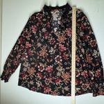 Anne Klein Anne‎ Klein Floral Blouse Size 1X Black Boho Fall Romantic Flowy Office Photo 8