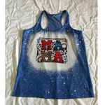 Womens Leopard Print Tank Tops Casual Mom Baseball Graphic Sleeveless Tee Size L Size L Photo 0