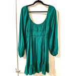 Annabree’s Long Sleeve Tie Front Sweetheart Mini Dress Green Size M Photo 3