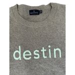Beach Folly Destin Graphic Crewneck Sweater Light Blue Text Women L 100%cotton Gray Size L Photo 1