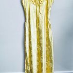 B.Right butter Yellow Floral milkmaid lace ruched maxi Dress square neck prom S Photo 0