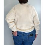 Vintage 90s Ribbed Knit Sweater Ivory Mock Neck Long Sleeve Sag Harbor Fisherman White Size XL Photo 5