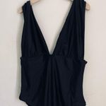 J.Crew  Black Plunge V-Neck One Piece Swimsuit size 16 Photo 8