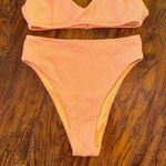 Aerie NWOT  Orange Ribbed High Waisted Bikini XS Photo 2