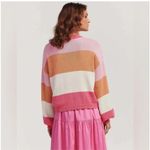 Anthropologie  NWT Charlie Holiday Small Penny Knit Sweater sunset pink stripe Photo 1