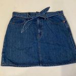 Madewell Rigid Denim Straight Mini Skirt in Haydel Wash: Tie-Waist EUC Sz 30 Photo 0