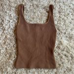 Babaton Sculpt Knit Squareneck Tank Top in Constant Camel Size XS Photo 5