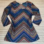 Vintage Agenda Mixed Pattern 3/4 Sleeve Top 90s Large L VTG Blue Photo 0