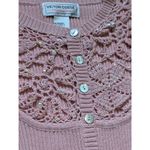 Vintage Victor Costa Pastel Pink Wool Cardigan Sweater Ribbed Knit Womens Small Photo 3