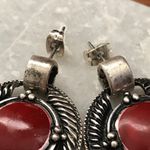 Chico's Chico’s Earrings Red Enameled Silver-tone Post Photo 5
