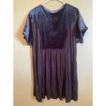 Hannah Purple Velour Rayon Short Sleeve Hi Low Tunic Top Size XL Photo 1