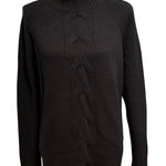 Garnet Hill Size XS Cable Detail Cashmere Tunic Sweater Black Oversized Photo 0