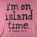 Luxe Apparel Shirt Large St Thomas USVI Island Time Short Sleeve Graphic Tee Purple Photo 1