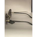 Womens Sunglasses Large Round Butterfly Double Metal Frame BlackMirror Retro 90s Gold Photo 2