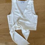 L'Academie L’Academie - Wrap Side Tie Sleeveless Vest in White Photo 0
