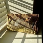 90’s Metallic Overlay Clutch Purse Gold Photo 3