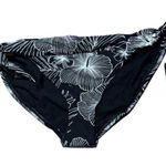 Anne cole Women’s  Bikini Bottoms Size Large Pepper Black With Ivory Flowers NEW Photo 0