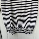 Talbots  navy blue Striped Knit shift Dress Lace Trim Casual nautical‎ Comfort 2X Photo 2