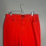 Eileen Fisher  Straight Leg Jean Womens Size 14 Midrise Organic Cotton Red-Orange Photo 2
