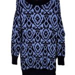 Free People Winter Skies Wallpaper Blue and Black Tunic Sweater Dress Size XS Photo 3