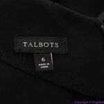 Talbots black gray half sleeve back V neck dress, 6 Photo 12