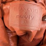 NUULY x BLANKNYC Vegan Leather Fringe Puffer Sz S Brown Photo 9