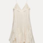 ZARA  dress sundress lace ivory cream flowy ruffle strapy boho summer vacation  Photo 10