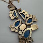 Kate Spade Day Tripper Bib Necklace Navy Blue Statement Chunky coastal Waterfall Photo 7