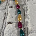 Vintage Mardi Gras Mask Beaded Necklace Gold Photo 12