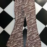 River Island NWT Zebra Print Stretchy Pants Plisse Kickflare Flares High Rise 12 Photo 8